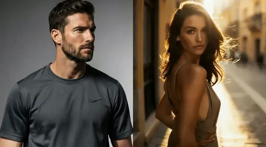 AI video effect animating a romantic kiss between two people from a static photo.