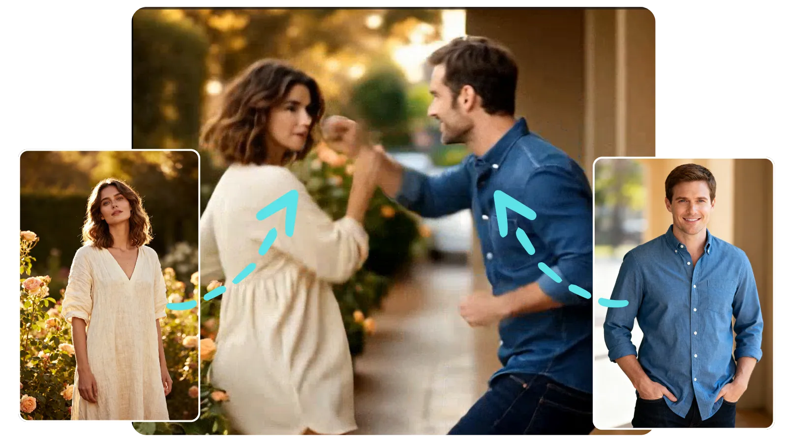 Two people fighting generated by AI with one click